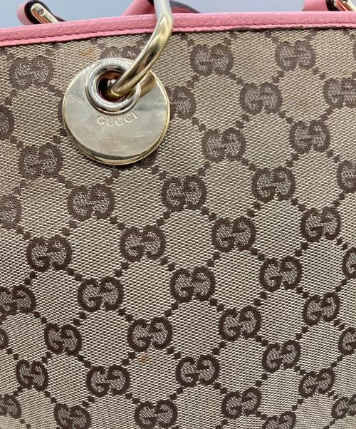 GUCCI（グッチ）GUCCI (グッチ) GUCCI　トートバッグ ベージュ×ピンクの古着・服飾アイテム