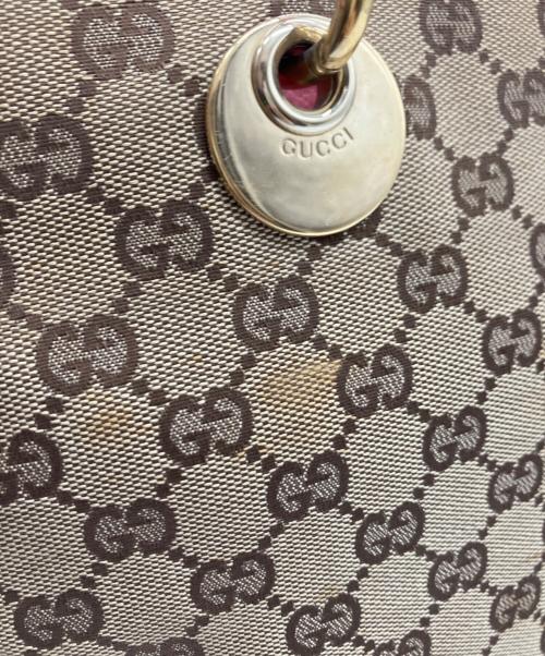 GUCCI（グッチ）GUCCI (グッチ) GUCCI　トートバッグ ベージュ×ピンクの古着・服飾アイテム