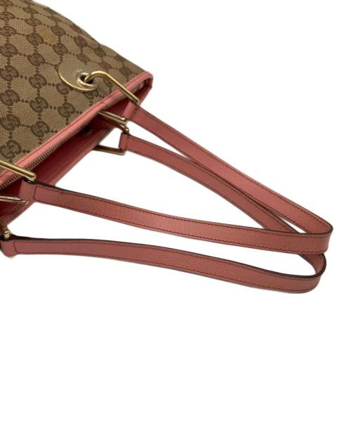 GUCCI（グッチ）GUCCI (グッチ) GUCCI　トートバッグ ベージュ×ピンクの古着・服飾アイテム