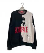 SUPREME×SCARFACEシュプリーム×スカーフェイス）の古着「厚手ニット」｜ブラック×ホワイト
