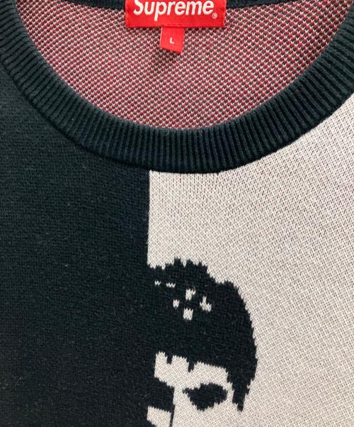 SUPREME（シュプリーム）SUPREME (シュプリーム) SCARFACE (スカーフェイス) 厚手ニット ブラック×ホワイト サイズ:Lの古着・服飾アイテム