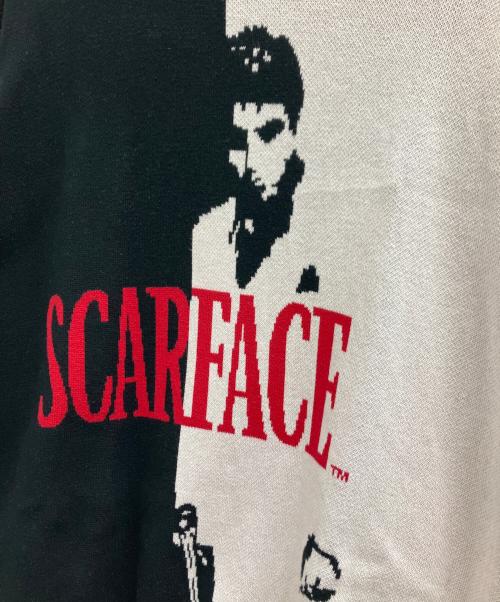 SUPREME（シュプリーム）SUPREME (シュプリーム) SCARFACE (スカーフェイス) 厚手ニット ブラック×ホワイト サイズ:Lの古着・服飾アイテム