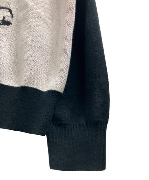 SUPREME（シュプリーム）SUPREME (シュプリーム) SCARFACE (スカーフェイス) 厚手ニット ブラック×ホワイト サイズ:Lの古着・服飾アイテム
