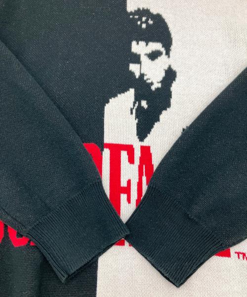 SUPREME（シュプリーム）SUPREME (シュプリーム) SCARFACE (スカーフェイス) 厚手ニット ブラック×ホワイト サイズ:Lの古着・服飾アイテム