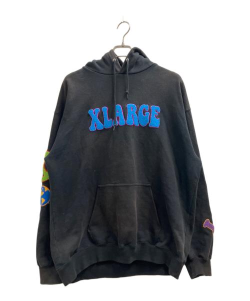 X-LARGE（エクストララージ）X-LARGE (エクストララージ) フラワープルオーバーパーカー ブラック サイズ:Lの古着・服飾アイテム