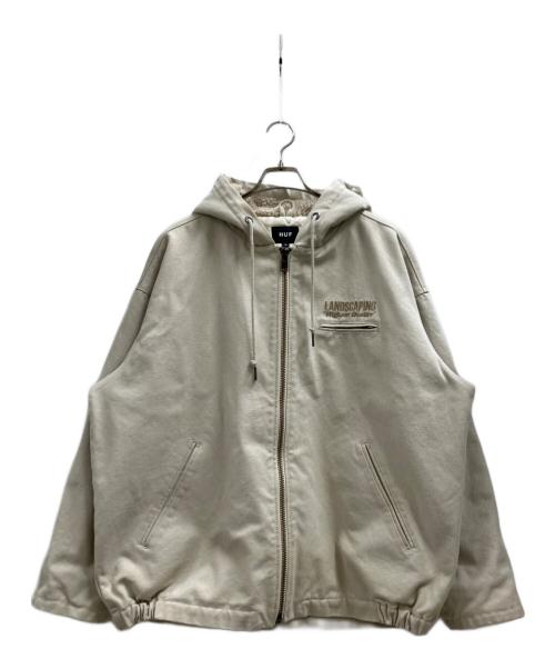 HUF（ハフ）HUF (ハフ) LANDSCAPING HOODED JACKET ホワイト サイズ:Lの古着・服飾アイテム