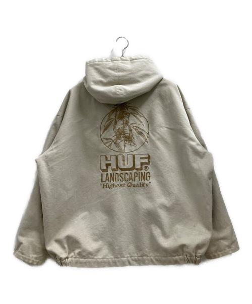 HUF（ハフ）HUF (ハフ) LANDSCAPING HOODED JACKET ホワイト サイズ:Lの古着・服飾アイテム