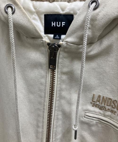 HUF（ハフ）HUF (ハフ) LANDSCAPING HOODED JACKET ホワイト サイズ:Lの古着・服飾アイテム