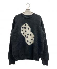 stussy（ステューシー）の古着「DICE MOHAIR SWEATER」｜ブラック