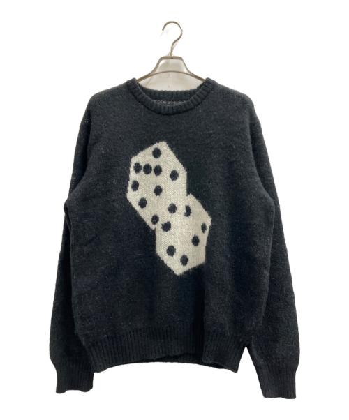 stussy（ステューシー）stussy (ステューシー) DICE MOHAIR SWEATER ブラック サイズ:Lの古着・服飾アイテム