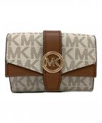 MICHAEL KORSマイケルコース）の古着「MICHAEL KORS　3つ折り財布」｜ベージュ×ブラウン