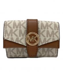 MICHAEL KORS（マイケルコース）の古着「MICHAEL KORS　3つ折り財布」｜ベージュ×ブラウン