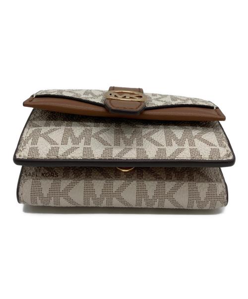 MICHAEL KORS（マイケルコース）MICHAEL KORS (マイケルコース) MICHAEL KORS　3つ折り財布 ベージュ×ブラウンの古着・服飾アイテム