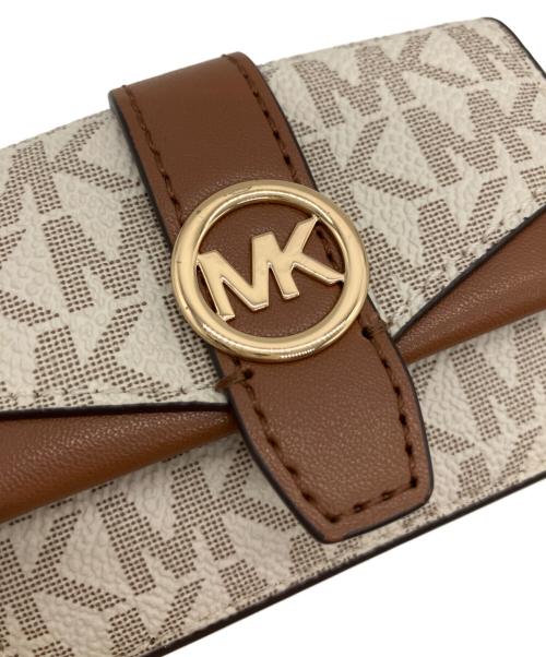 MICHAEL KORS（マイケルコース）MICHAEL KORS (マイケルコース) MICHAEL KORS　3つ折り財布 ベージュ×ブラウンの古着・服飾アイテム