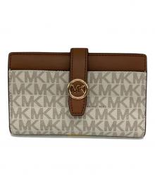 MICHAEL KORS（マイケルコース）の古着「MICHAEL KORS　2つ折り財布」｜ベージュ×ブラウン