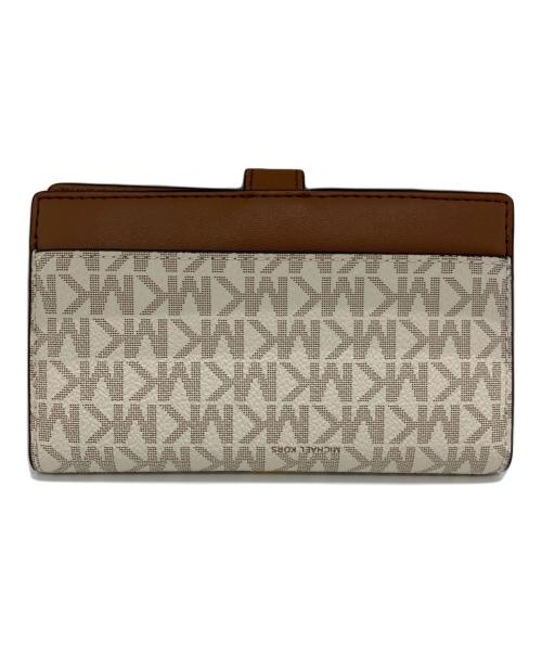 MICHAEL KORS（マイケルコース）MICHAEL KORS (マイケルコース) MICHAEL KORS　2つ折り財布 ベージュ×ブラウンの古着・服飾アイテム