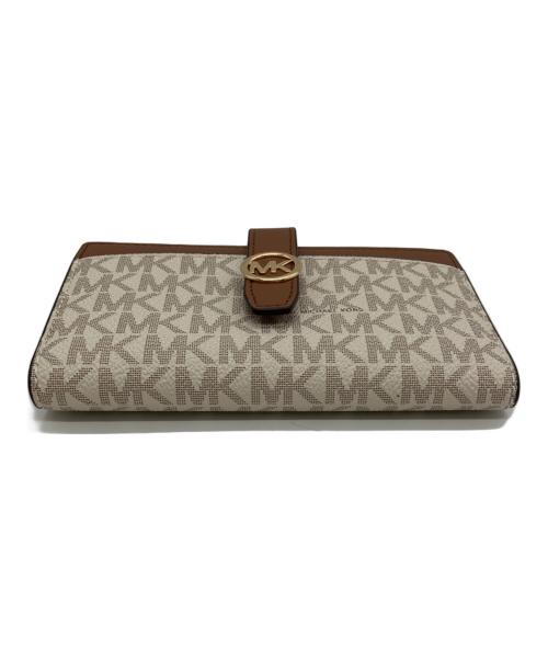 MICHAEL KORS（マイケルコース）MICHAEL KORS (マイケルコース) MICHAEL KORS　2つ折り財布 ベージュ×ブラウンの古着・服飾アイテム