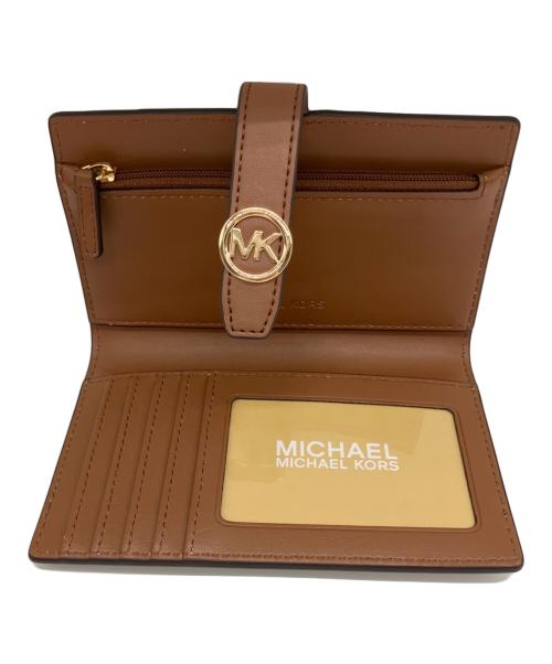 MICHAEL KORS（マイケルコース）MICHAEL KORS (マイケルコース) MICHAEL KORS　2つ折り財布 ベージュ×ブラウンの古着・服飾アイテム