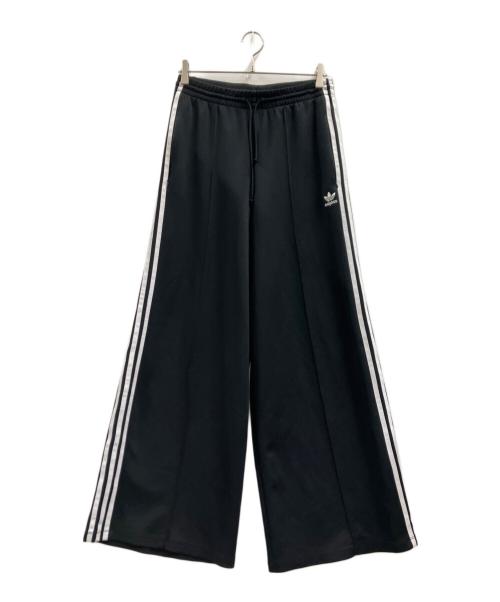 adidas（アディダス）adidas (アディダス) リラックスワイドレッグパンツ ブラック サイズ:Lの古着・服飾アイテム