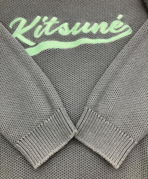 maison kitsune（メゾンキツネ）MAISON KITSUNE (メゾンキツネ) Varsity' sweater ネイビー サイズ:Mの古着・服飾アイテム