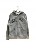 stussy×Champion REVERSE WEAVEステューシー×チャンピオン リバース ウィーブ）の古着「ジップパーカー」｜グレー