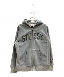 stussy×Champion REVERSE WEAVE（ステューシー×チャンピオン リバース ウィーブ）の古着「ジップパーカー」｜グレー