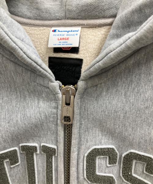 stussy（ステューシー）stussy (ステューシー) Champion REVERSE WEAVE (チャンピオン リバース ウィーブ) ジップパーカー グレー サイズ:Lの古着・服飾アイテム