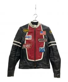 VANSON（バンソン）の古着「レザージャケット」｜ブラック×レッド