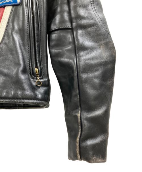 VANSON（バンソン）VANSON (バンソン) レザージャケット ブラック×レッド サイズ:34の古着・服飾アイテム