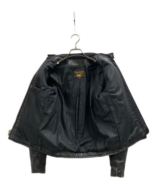 VANSON（バンソン）VANSON (バンソン) レザージャケット ブラック×レッド サイズ:34の古着・服飾アイテム