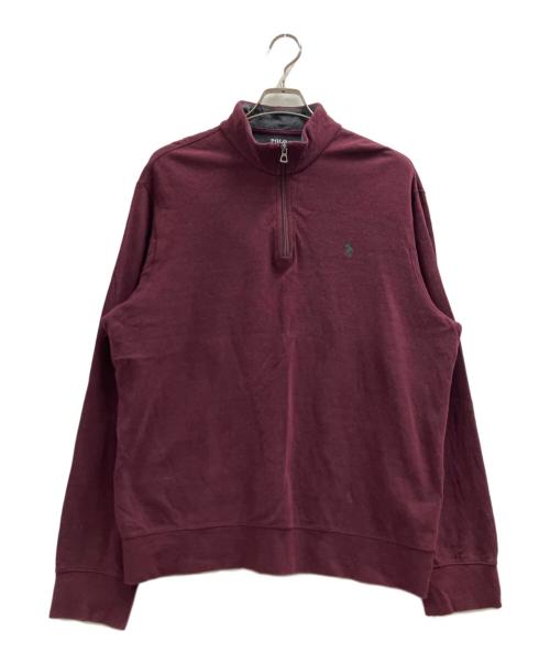 POLO RALPH LAUREN（ポロ・ラルフローレン）POLO RALPH LAUREN (ポロ・ラルフローレン) ハーフジップスウェット ワインレッド サイズ:Lの古着・服飾アイテム