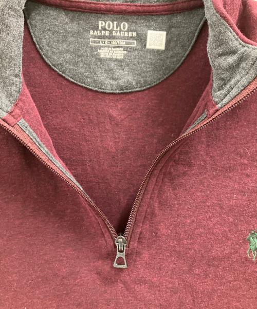 POLO RALPH LAUREN（ポロ・ラルフローレン）POLO RALPH LAUREN (ポロ・ラルフローレン) ハーフジップスウェット ワインレッド サイズ:Lの古着・服飾アイテム