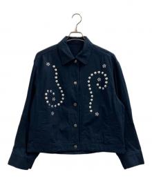 RED BEAUTY&YOUTH（ビューティーアンドヨージ）の古着「RED BEAUTY&YOUTH メタルモチーフブルゾン」｜ネイビー