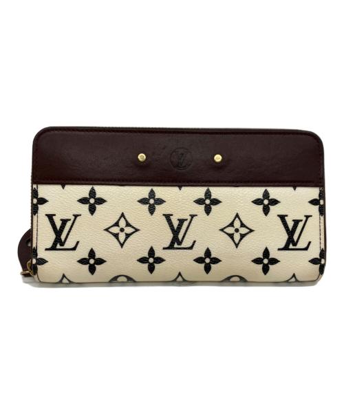 LOUIS VUITTON（ルイ ヴィトン）LOUIS VUITTON (ルイ ヴィトン) LOUIS VUITTON　ラウンドファスナー財布 ブラウン×ベージュの古着・服飾アイテム