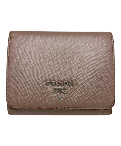 PRADA（プラダ）PRADA (プラダ) PRADA　3つ折り財布 ピンクの古着・服飾アイテム