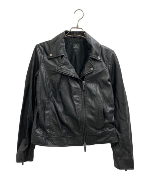 ARMANI EXCHANGE（アルマーニ エクスチェンジ）ARMANI EXCHANGE (アルマーニ エクスチェンジ) ARMANI EXCHANGE　ダブルライダースジャケット ブラック サイズ:Lの古着・服飾アイテム