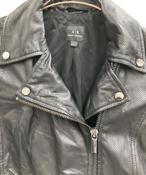 ARMANI EXCHANGE（アルマーニ エクスチェンジ）ARMANI EXCHANGE (アルマーニ エクスチェンジ) ARMANI EXCHANGE　ダブルライダースジャケット ブラック サイズ:Lの古着・服飾アイテム