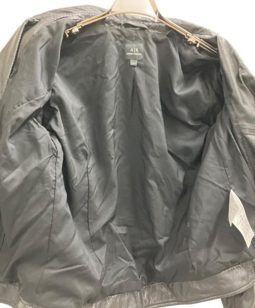 ARMANI EXCHANGE（アルマーニ エクスチェンジ）ARMANI EXCHANGE (アルマーニ エクスチェンジ) ARMANI EXCHANGE　ダブルライダースジャケット ブラック サイズ:Lの古着・服飾アイテム