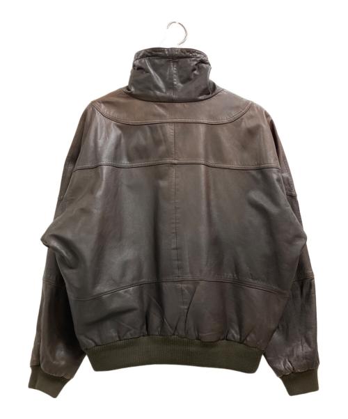 GATTO INTERNATIONAL（GATTO INTERNATIONAL）GATTO INTERNATIONAL (GATTO INTERNATIONAL) プルオーバーレザージャケット ブラウン サイズ:Mの古着・服飾アイテム