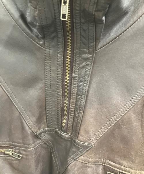 GATTO INTERNATIONAL（GATTO INTERNATIONAL）GATTO INTERNATIONAL (GATTO INTERNATIONAL) プルオーバーレザージャケット ブラウン サイズ:Mの古着・服飾アイテム