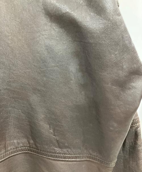 GATTO INTERNATIONAL（GATTO INTERNATIONAL）GATTO INTERNATIONAL (GATTO INTERNATIONAL) プルオーバーレザージャケット ブラウン サイズ:Mの古着・服飾アイテム