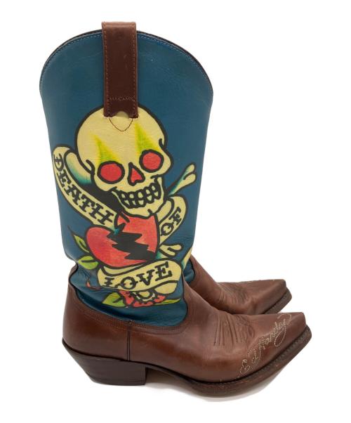 Ed Hardy（エド ハーディー）ED HARDY (エド ハーディー) ED HARDY　ウェスタンブーツ ブラウン サイズ:9の古着・服飾アイテム