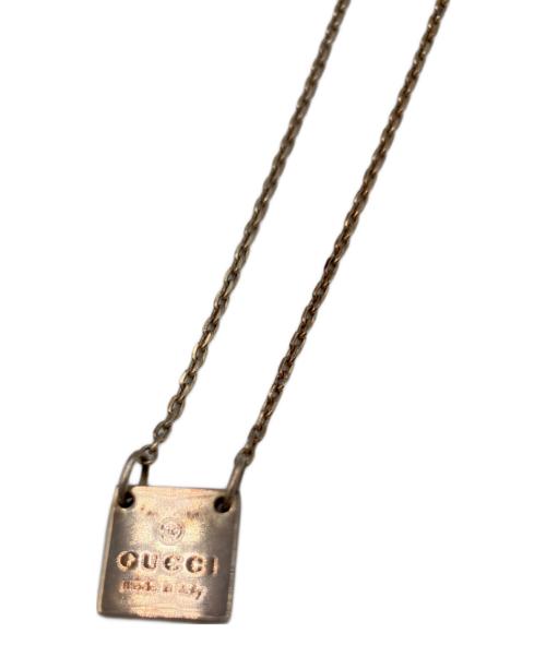 GUCCI（グッチ）GUCCI (グッチ) GUCCI　スクエアプレートネックレス シルバーの古着・服飾アイテム