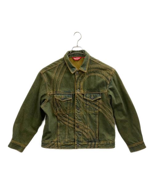 SUPREME（シュプリーム）SUPREME (シュプリーム) Supreme　Logo Denim Trucker Jacket カーキ サイズ:Mの古着・服飾アイテム