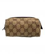 GUCCIグッチ）の古着「GUCCI　コスメポーチ」｜ベージュ