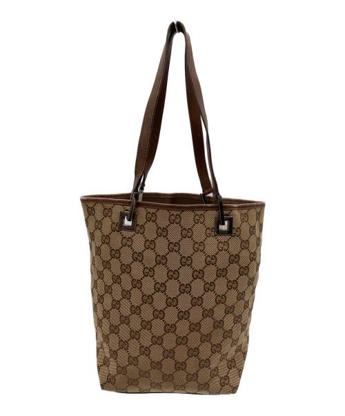 GUCCI（グッチ）GUCCI (グッチ) GUCCI　GGキャンバストートバッグ ベージュの古着・服飾アイテム