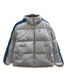 adidas（アディダス）の古着「adidas　フーディリバーシブルダウンジャケット」｜グレー×ブルー