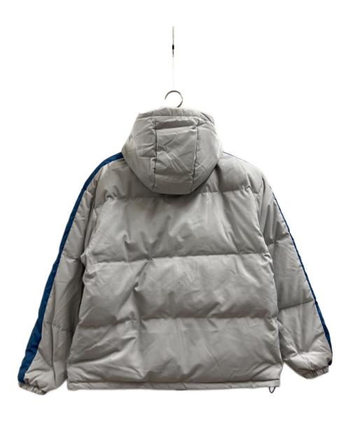adidas（アディダス）adidas (アディダス) adidas　フーディリバーシブルダウンジャケット グレー×ブルー サイズ:Lの古着・服飾アイテム