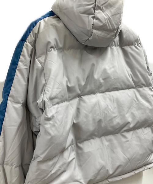 adidas（アディダス）adidas (アディダス) adidas　フーディリバーシブルダウンジャケット グレー×ブルー サイズ:Lの古着・服飾アイテム