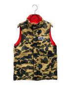 A BATHING APEアベイシングエイプ）の古着「A BATHING APE　リバーシブルダウンベスト」｜ベージュ
